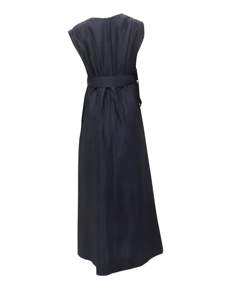 Max Mara Genepi deep neck maxi dress - Blau Blau