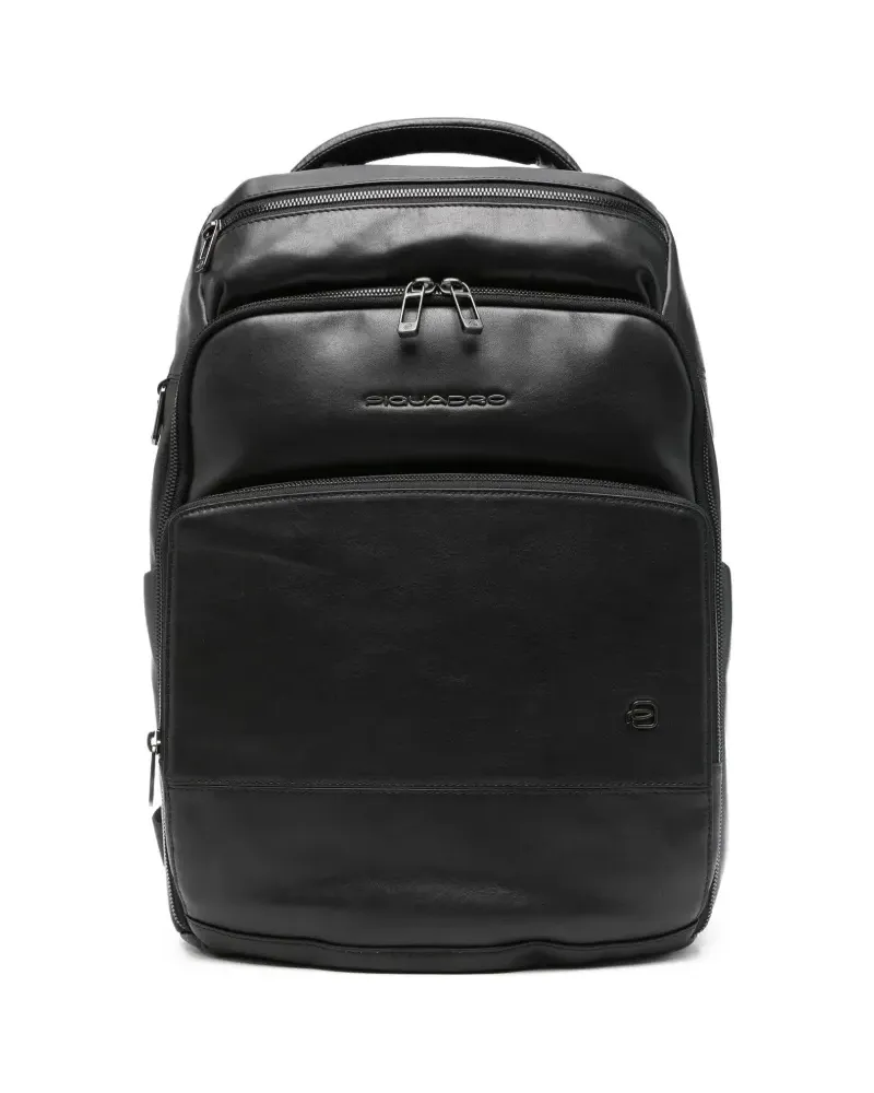 Piquadro Rucksack aus Leder - Schwarz Schwarz