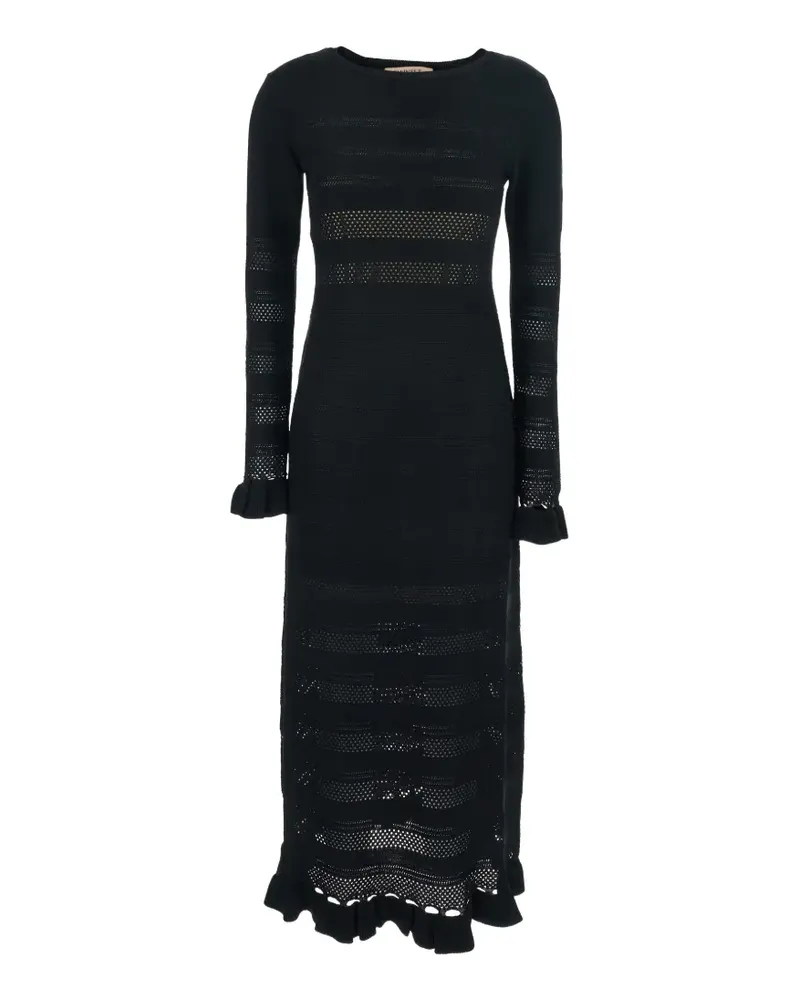 Twin-Set ruffled-detail dress - Schwarz Schwarz