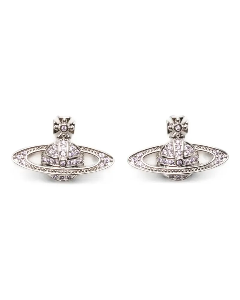 Vivienne Westwood mini Bas Relief Orb-motif earrings - Silber Silber