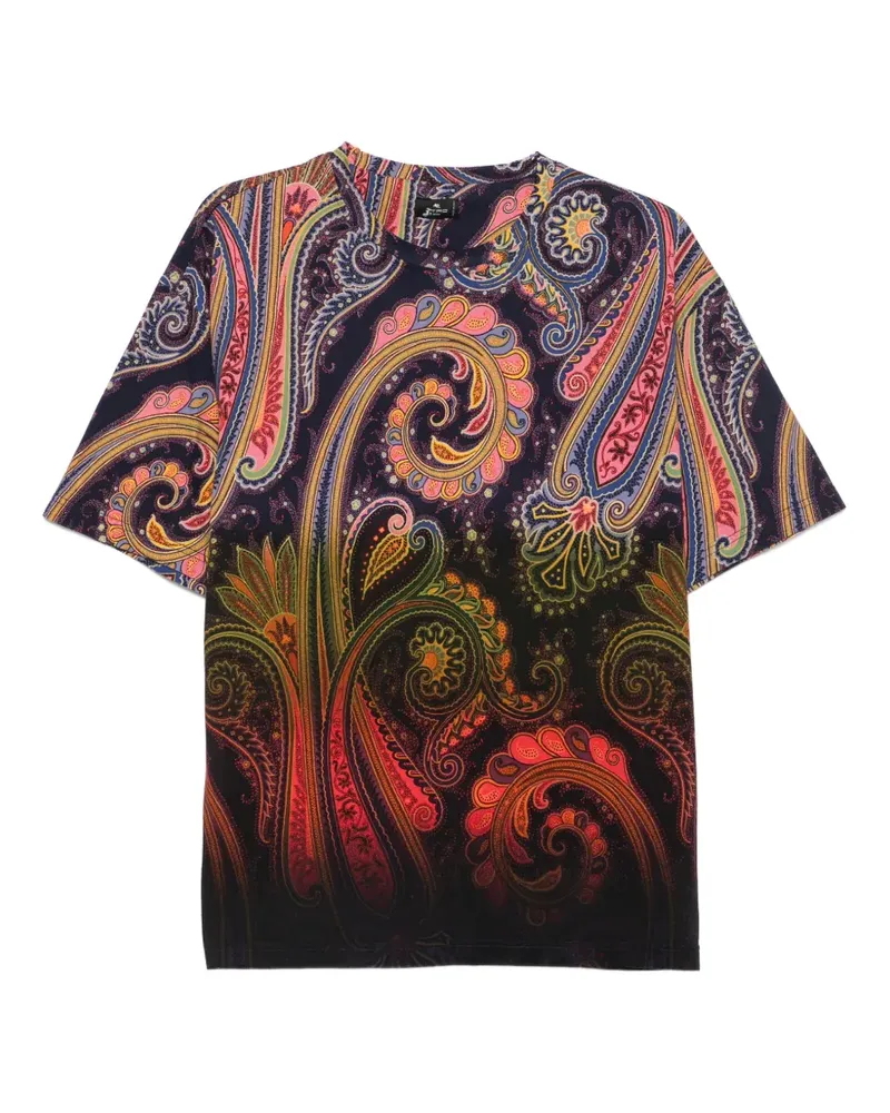 Etro T-Shirt mit Paisleymuster - Blau Blau