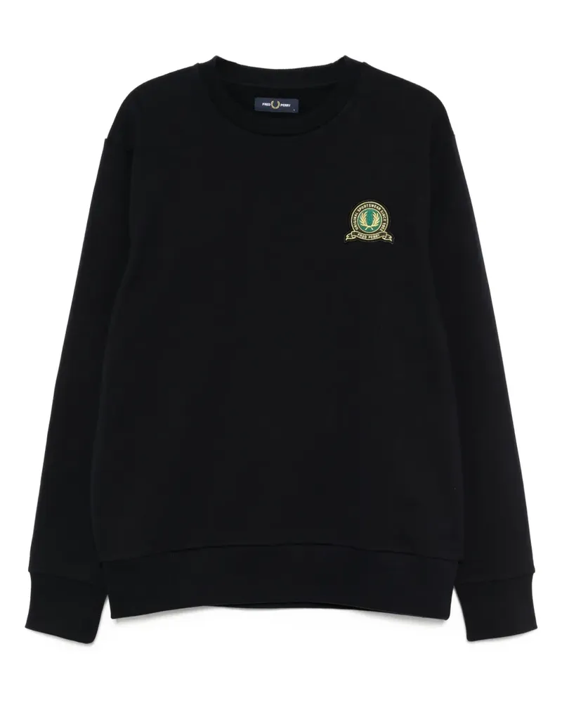 Fred Perry Sweatshirt mit Tennis-Patch - Blau Blau