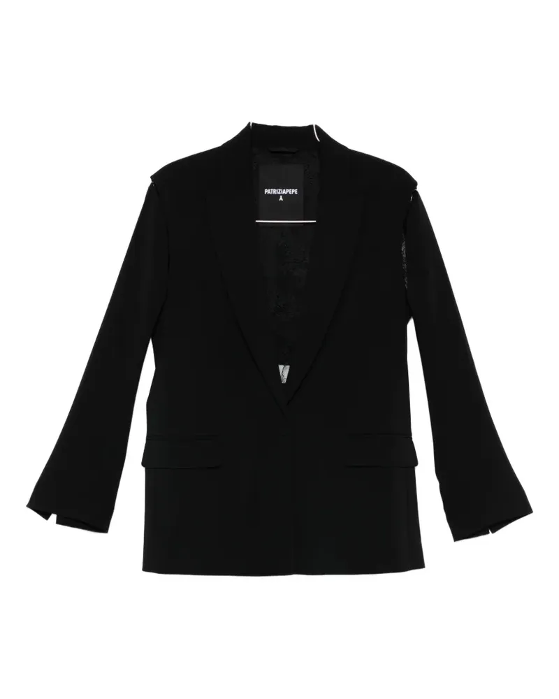Patrizia Pepe oversized crepe blazer - Schwarz Schwarz