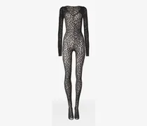 Catsuit mit Polka Dots - Schwarz