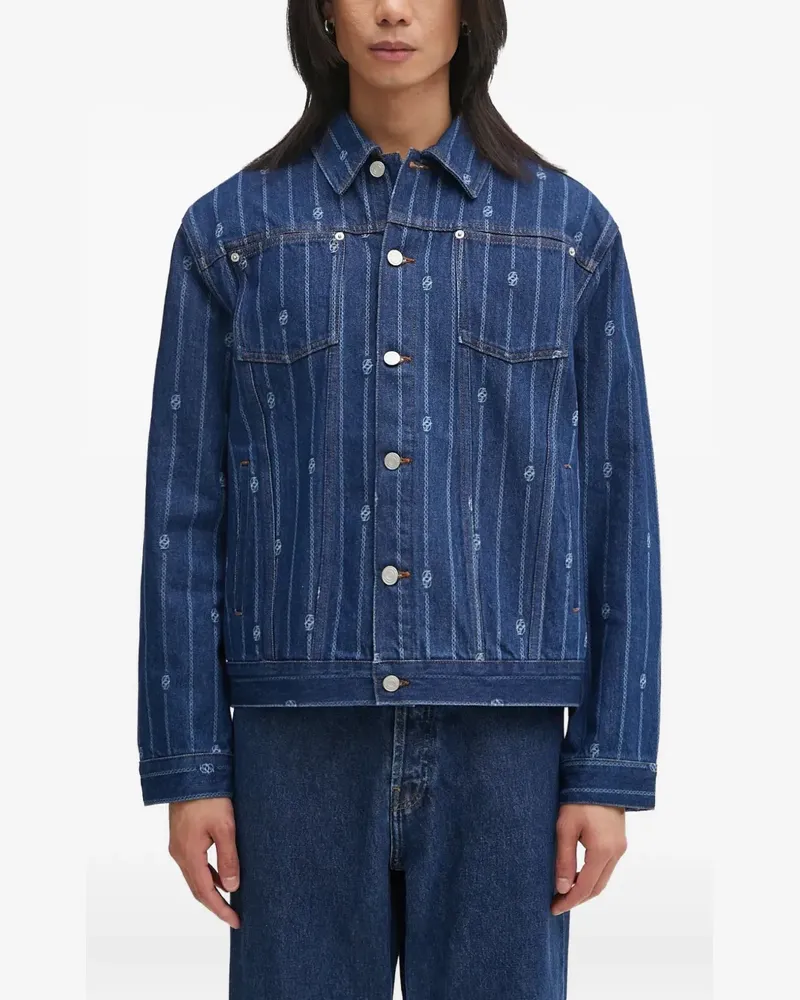 Drôle de Monsieur striped denim jacket - Blau Blau