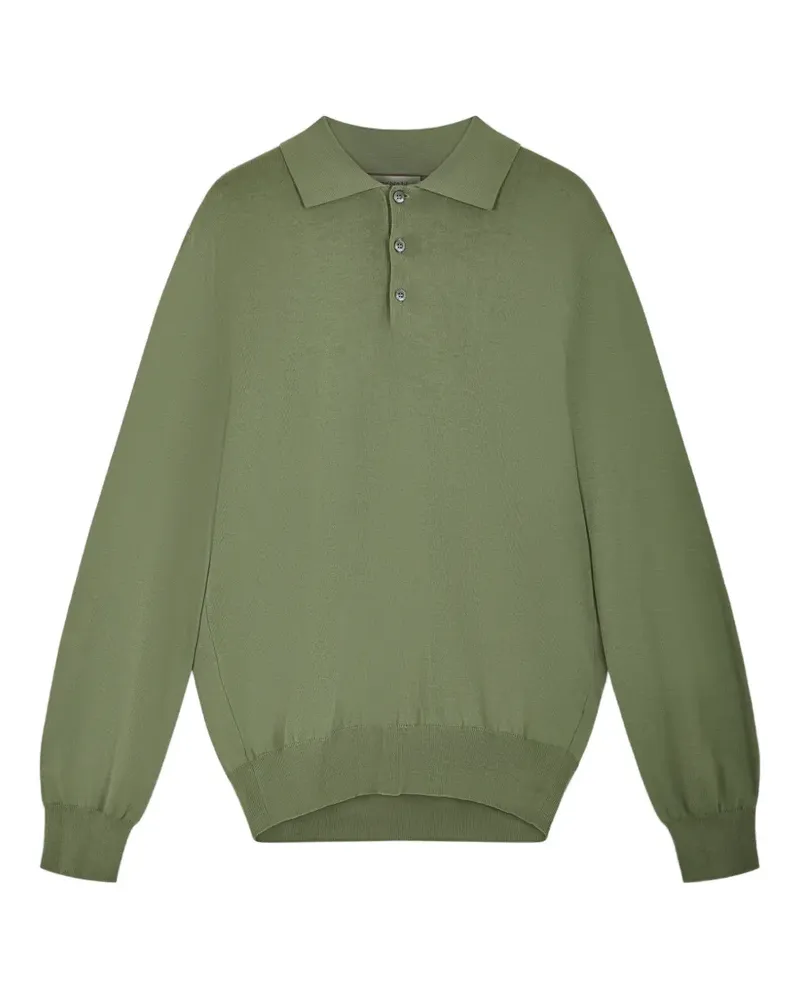 Canali Langärmeliges Poloshirt - Grün Grün