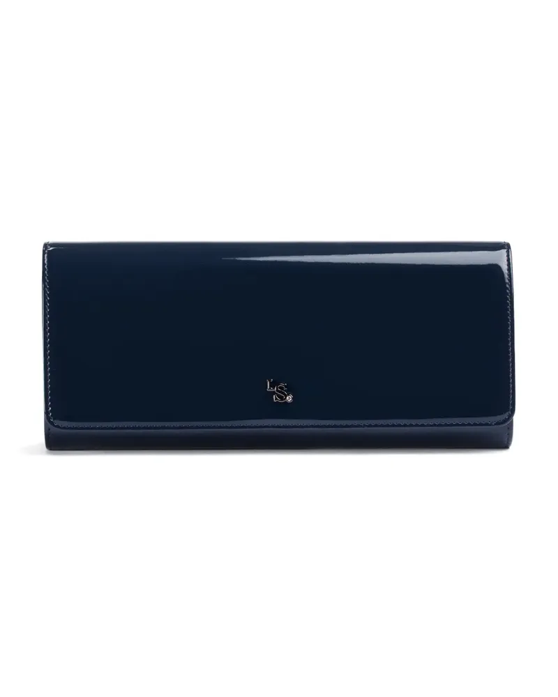Le Silla Clutch mit Logoplakette und Lackfinish - Blau Blau