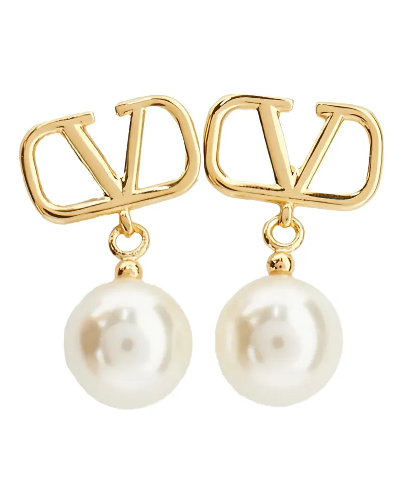 Valentino Garavani VLogo Signature pearl earrings - Gold Gold