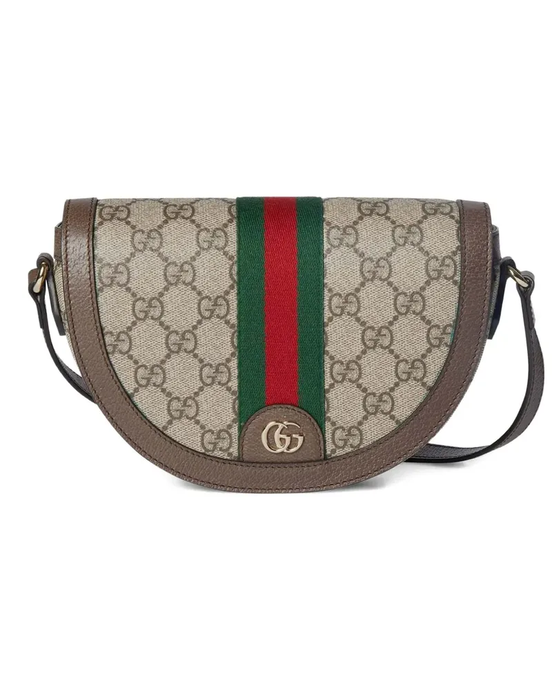 Gucci Kleine Ophidia GG Umhängetasche mit Monogramm - Braun Braun