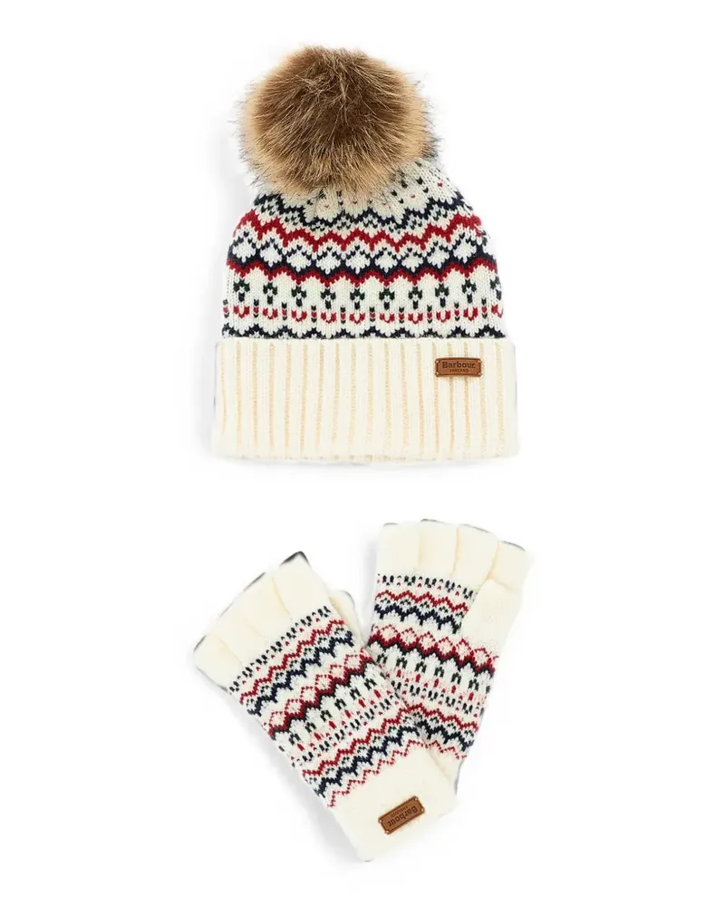 Barbour Holly Set aus Beanie und Handschuhen (2er-Set) - Nude Nude