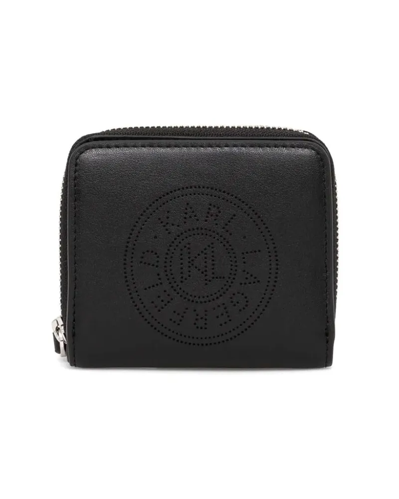Karl Lagerfeld K/Circle Portemonnaie aus Leder - Schwarz Schwarz
