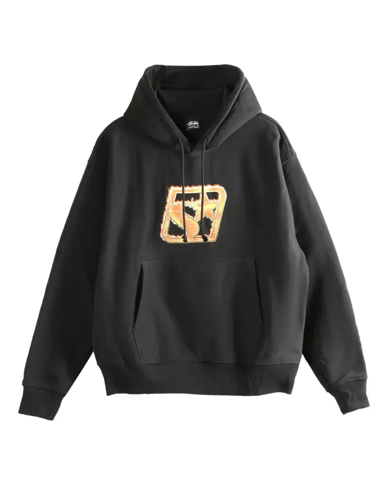 Stüssy graphic-print hoodie - Schwarz Schwarz