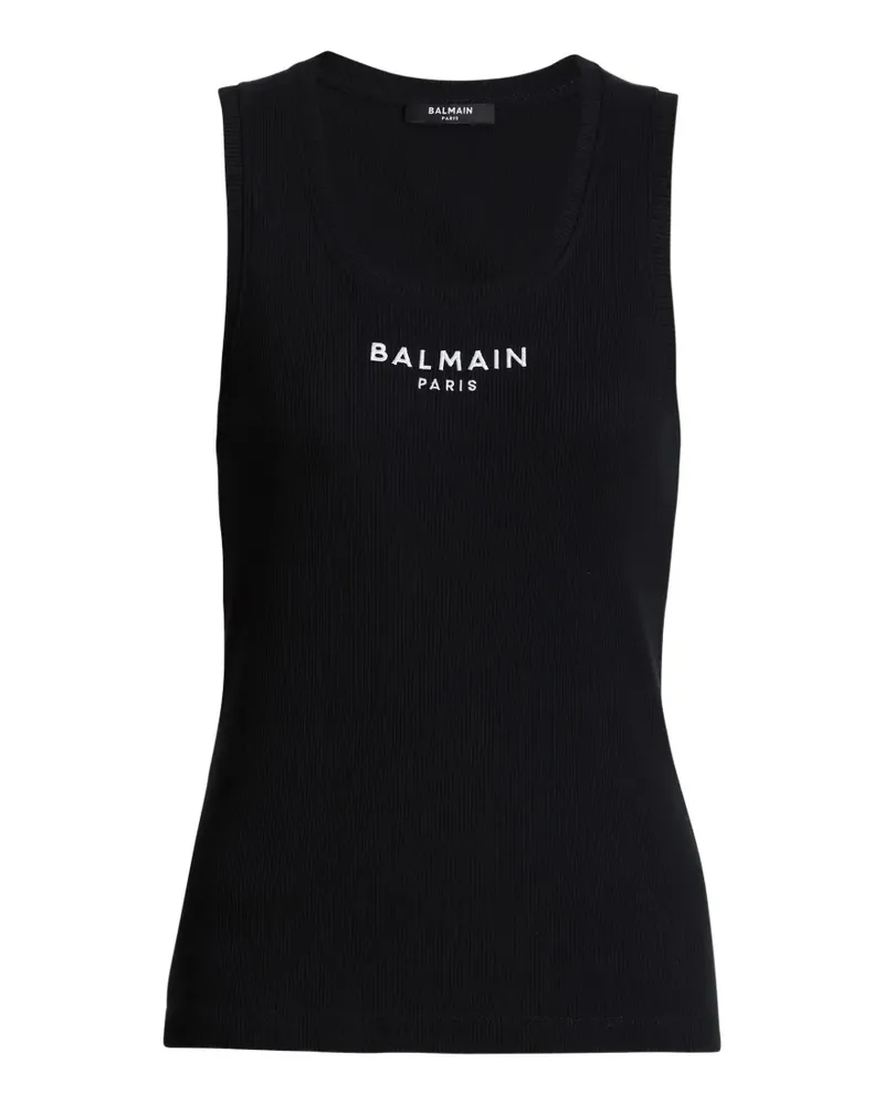 Balmain Paris embroidered vest top - Schwarz Schwarz