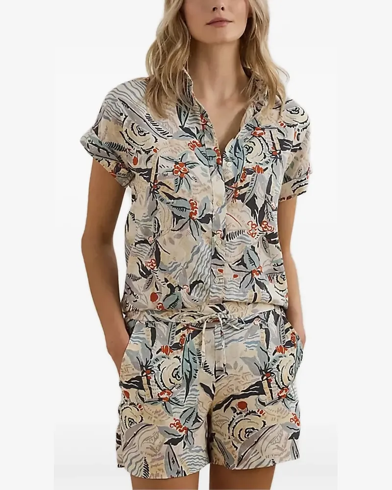 Ralph Lauren Geblümtes Oberteil - Weiß Weiß