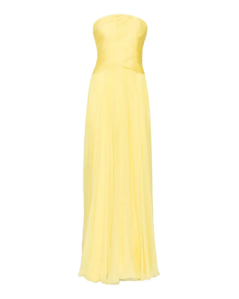 Zuhair Murad Schulterfreies Abendkleid aus Seidenchiffon - Gelb Gelb