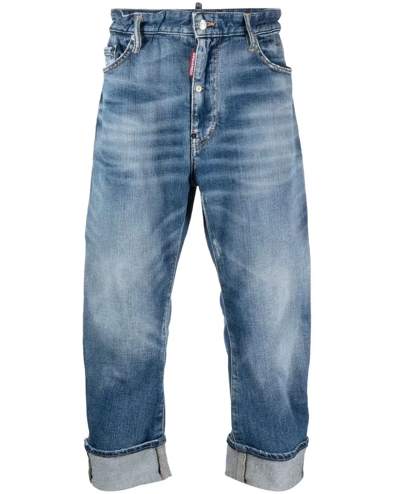 Dsquared2 Cropped-Jeans mit Logo-Print - Blau Blau