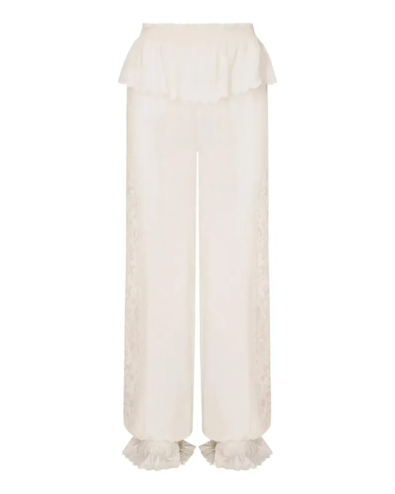LoveShackFancy Hose mit Spitzendetail - Nude Nude