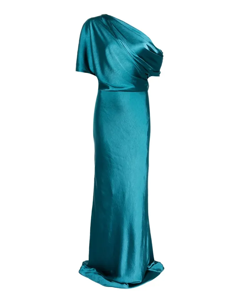 Amsale Schulterfreies Maxikleid - Blau Blau