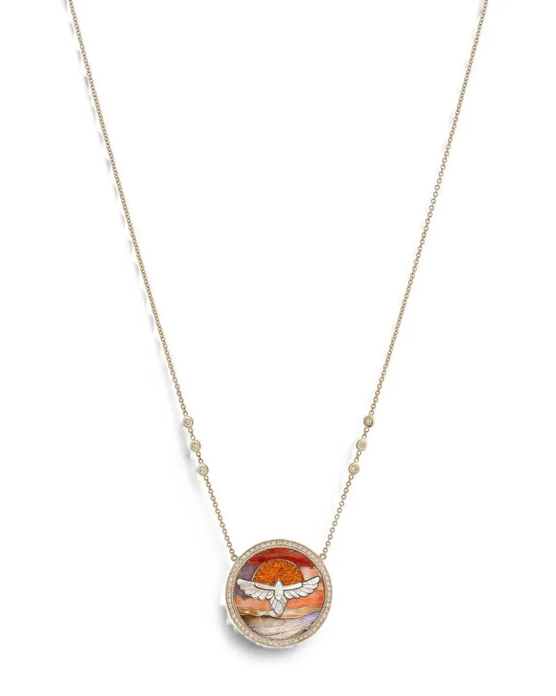 Jacquie Aiche Thunderbird diamond and pearl necklace - Gold Gold