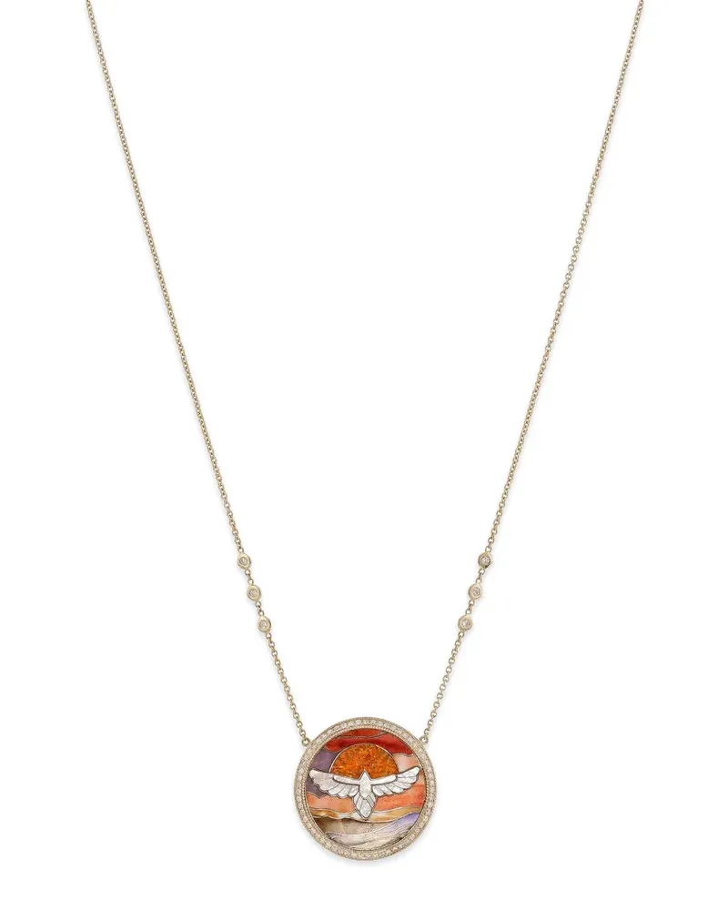 Jacquie Aiche Thunderbird Halskette mit Diamant und Perle - Gold Gold