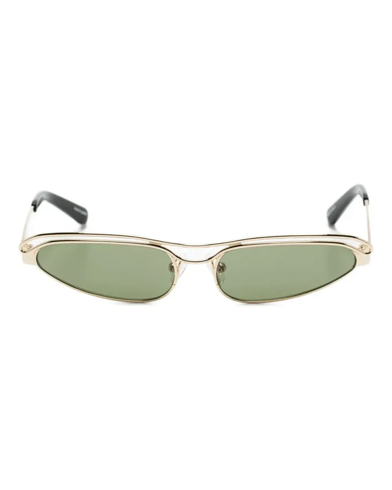 Linda Farrow Sonnenbrille mit eckigem Gestell - Gold Gold