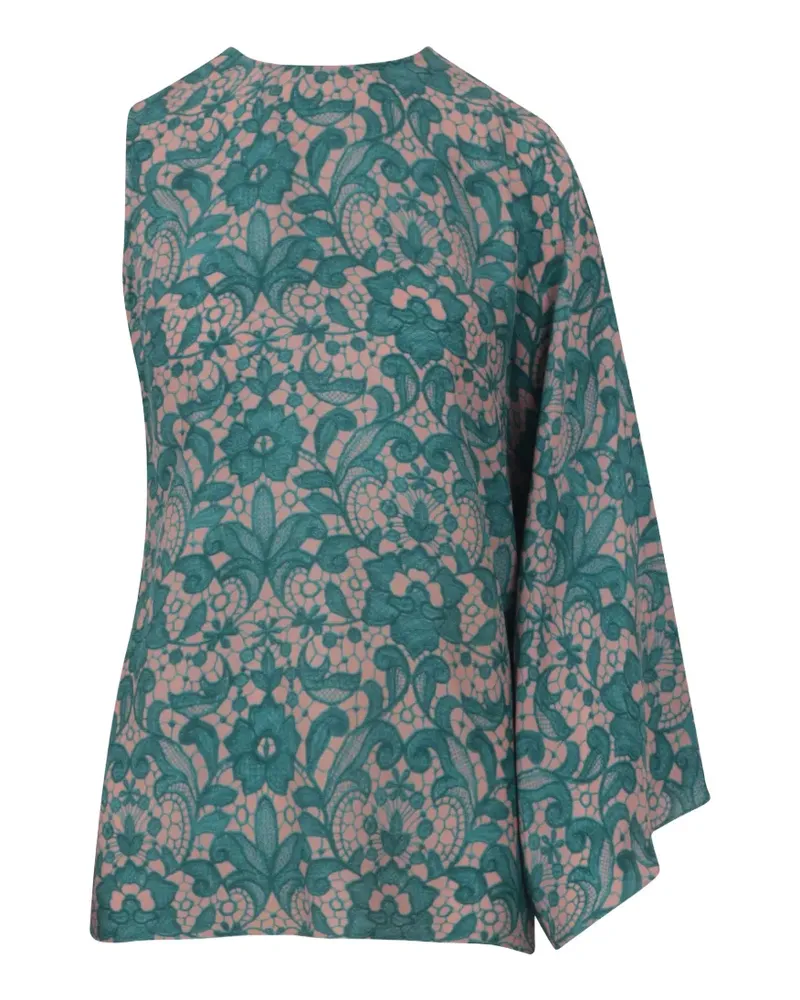 Gianluca Capannolo lace-print one-shoulder top - Grün Grün