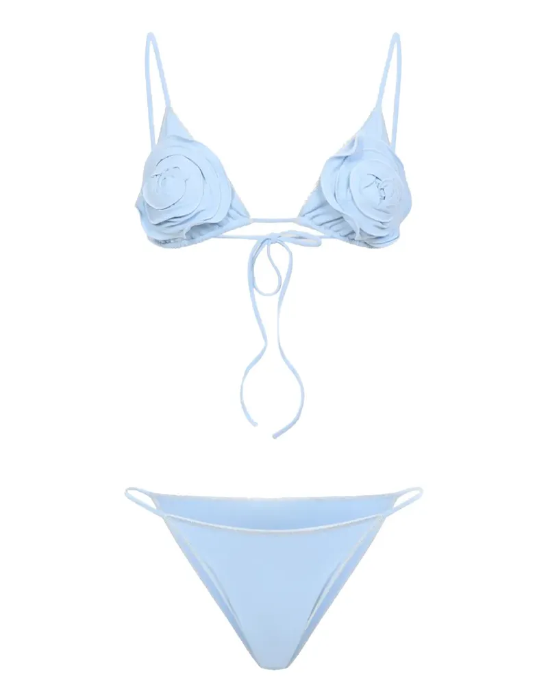 La Reveche floral-appliqué bikini - Blau Blau