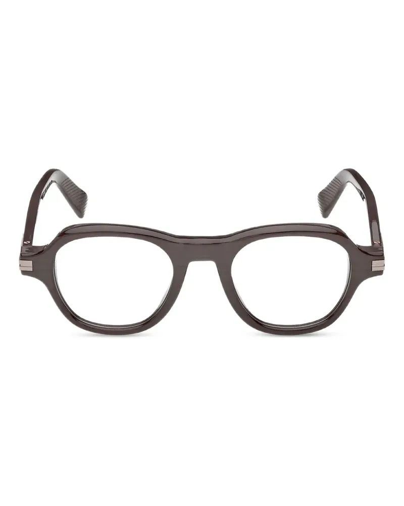 Ermenegildo Zegna Brille mit rundem Gestell - Braun Braun