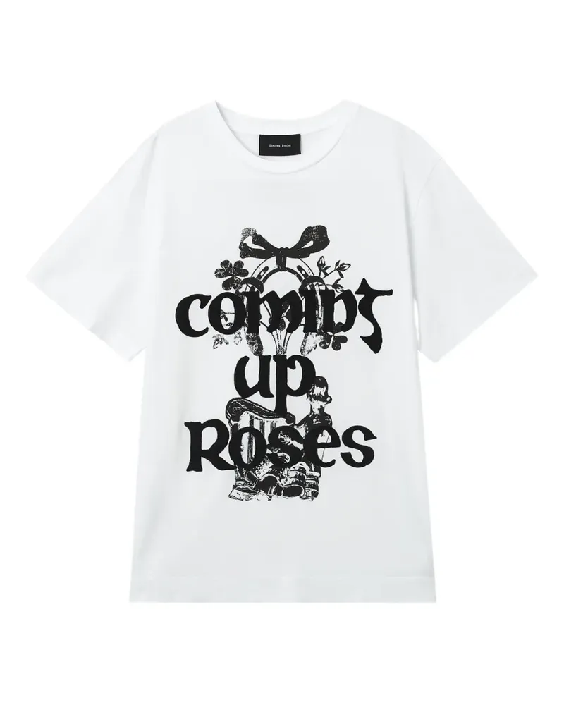 Simone Rocha Coming Up Roses graphic-print T-shirt - Weiß Weiß