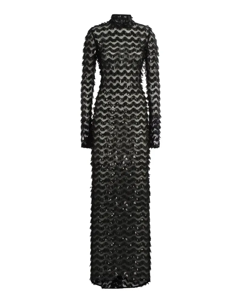 Taller Marmo Dragon Lady Maxikleid mit Pailletten - Schwarz Schwarz