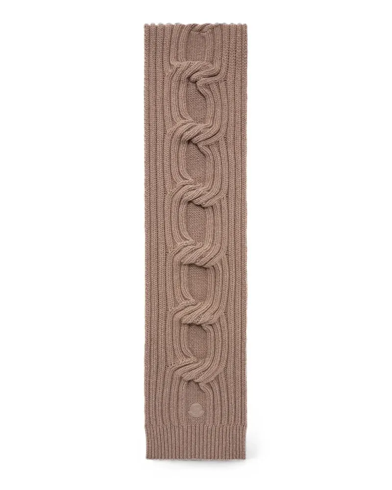Moncler cable-knit ribbed scarf - Nude Nude