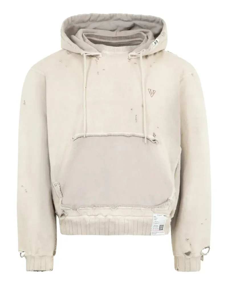 MIHARAYASUHIRO distressed hoodie - Nude Nude