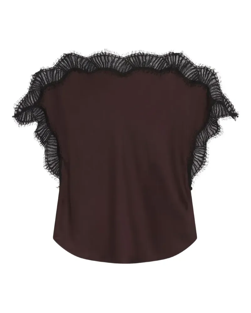 A.L.C. T-Shirt mit Spitzenbesatz - Braun Braun