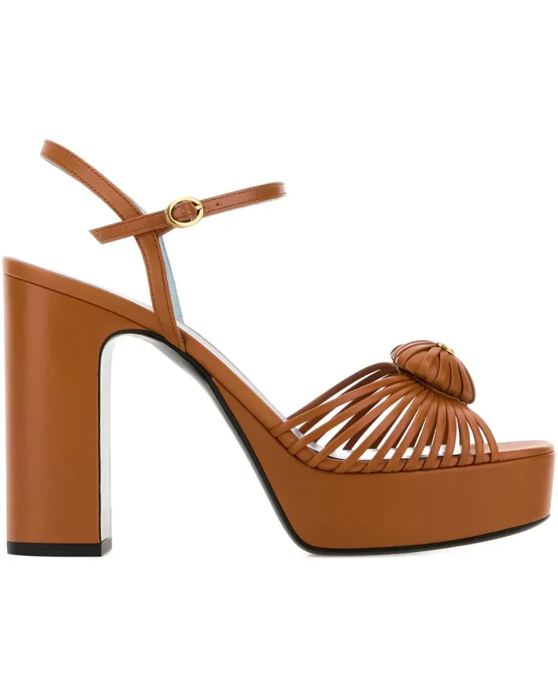 Valentino Garavani 110mm VLogo Plateau-Sandalen - Braun Braun