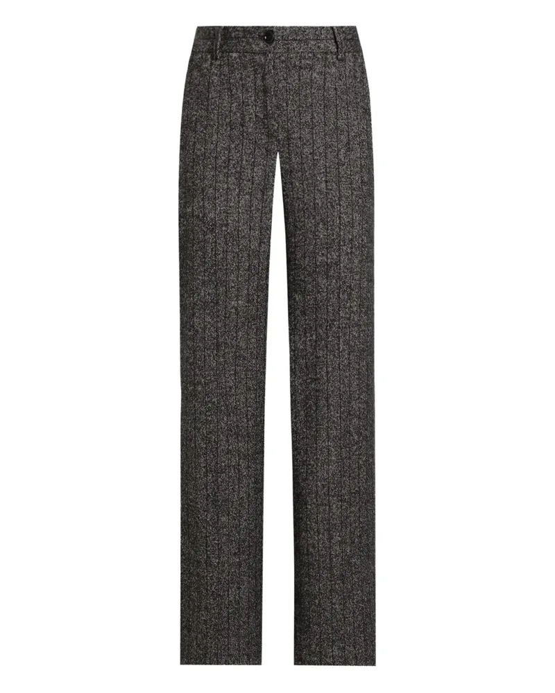 Dolce & Gabbana Gestreifte Tweed-Hose - Schwarz Schwarz