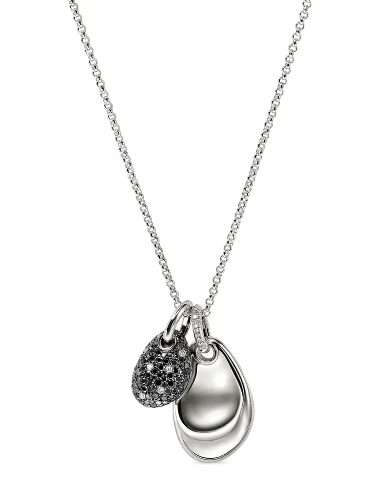 John Hardy Pebble Duo Halskette mit Diamanten - Silber Silber