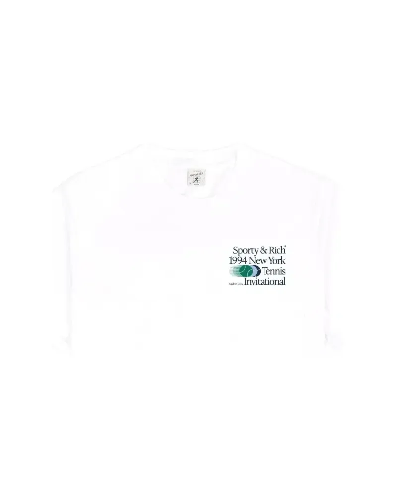 SPORTY & RICH T-Shirt mit grafischem Print - Weiß Weiß