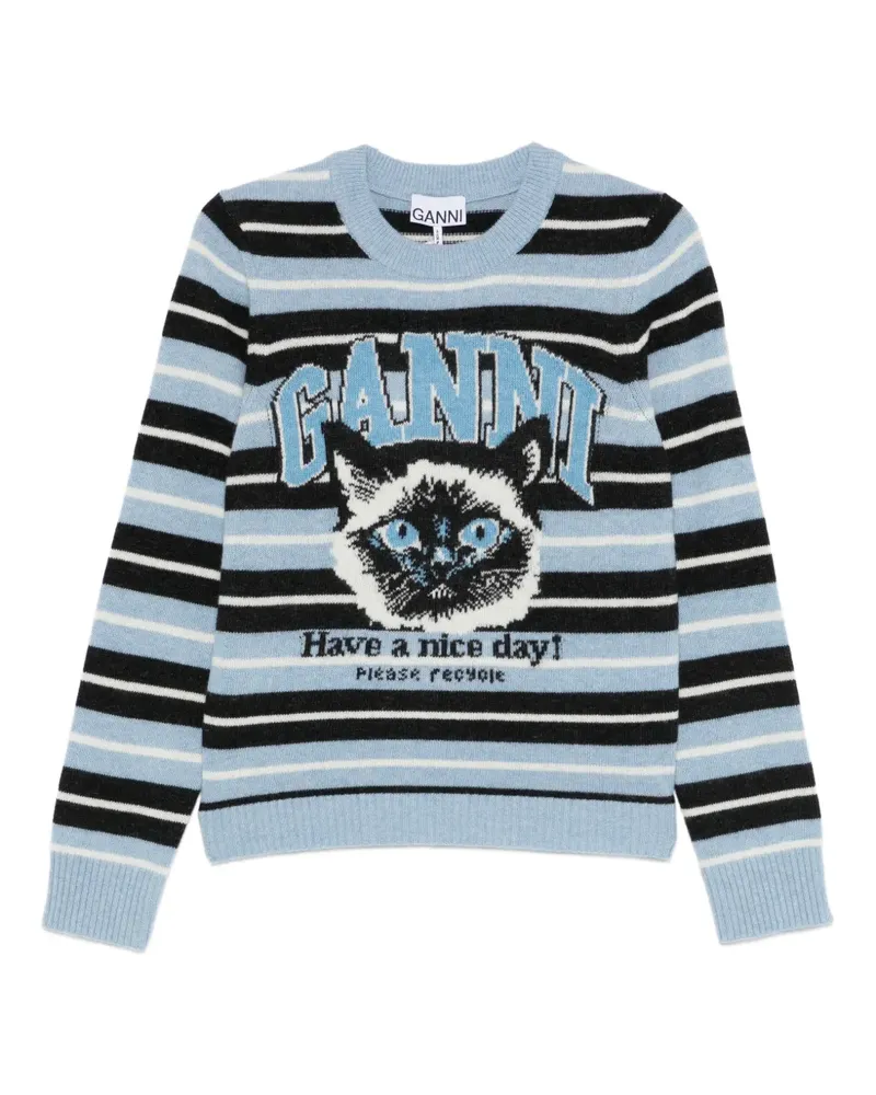 Ganni striped top - Blau Blau