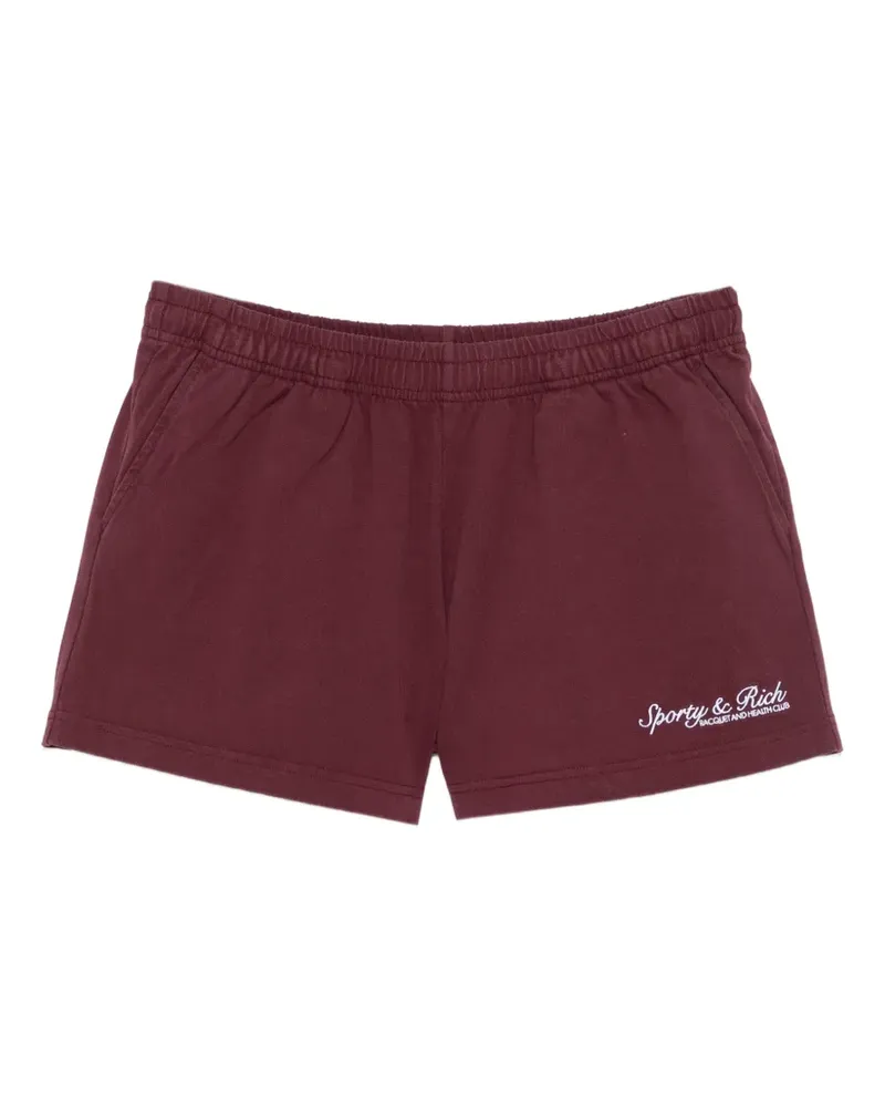 SPORTY & RICH Shorts mit Logo-Print - Rot Rot