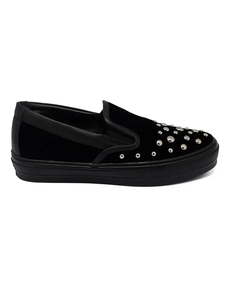 Ferragamo stud-embellished velvet loafers - Schwarz Schwarz