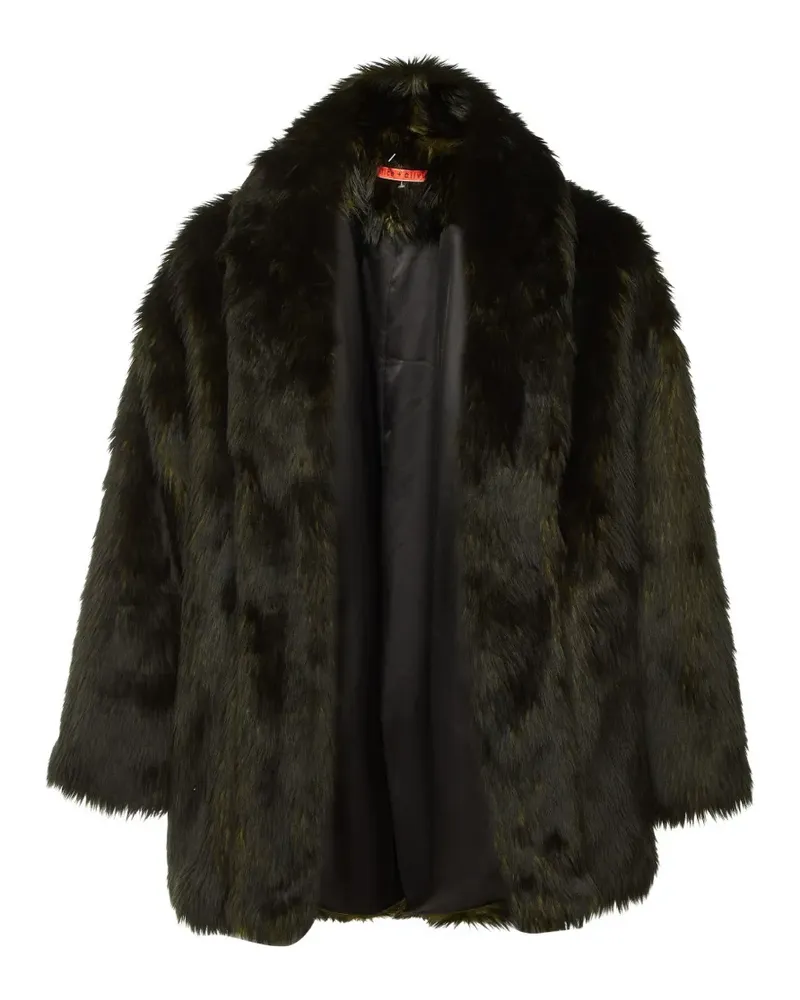 Alice + Olivia Oversized-Jacke mit Faux Fur - Grün Grün