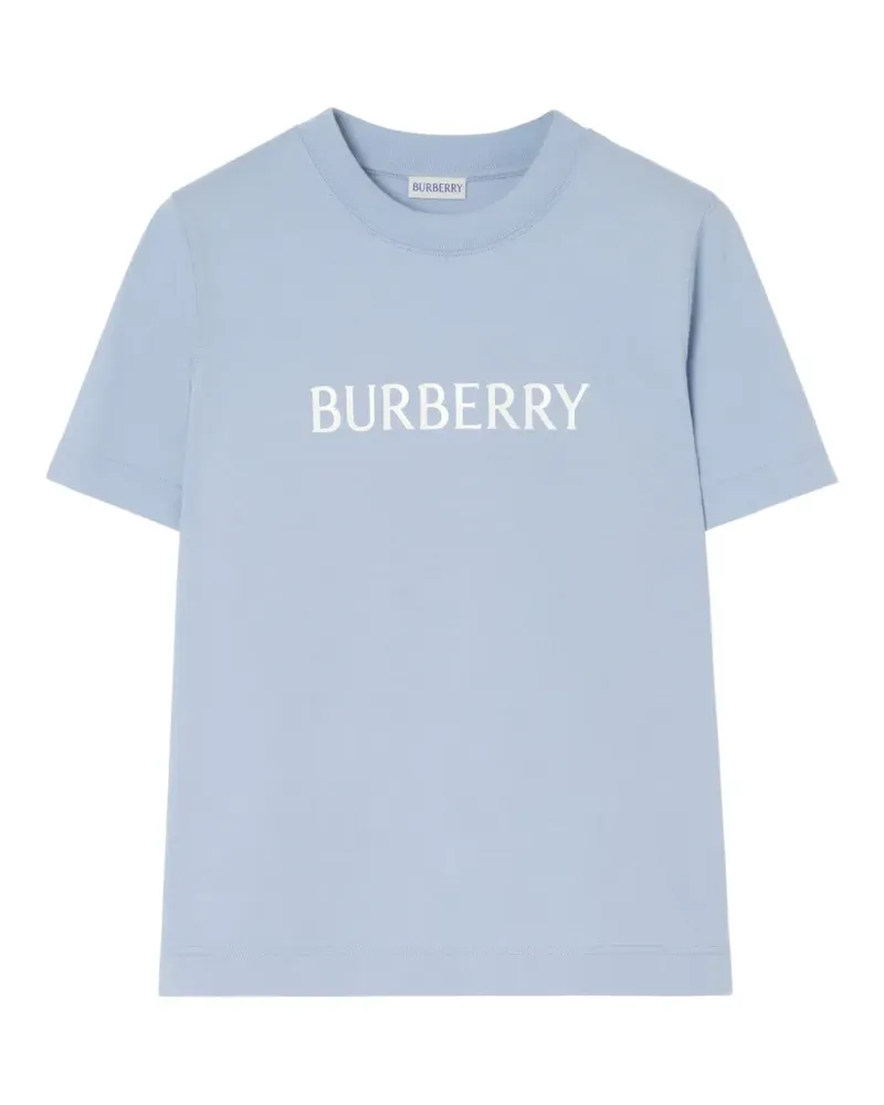 Burberry embroidered-logo cotton T-shirt - SUNBLEACHED BLUE Sunbleached