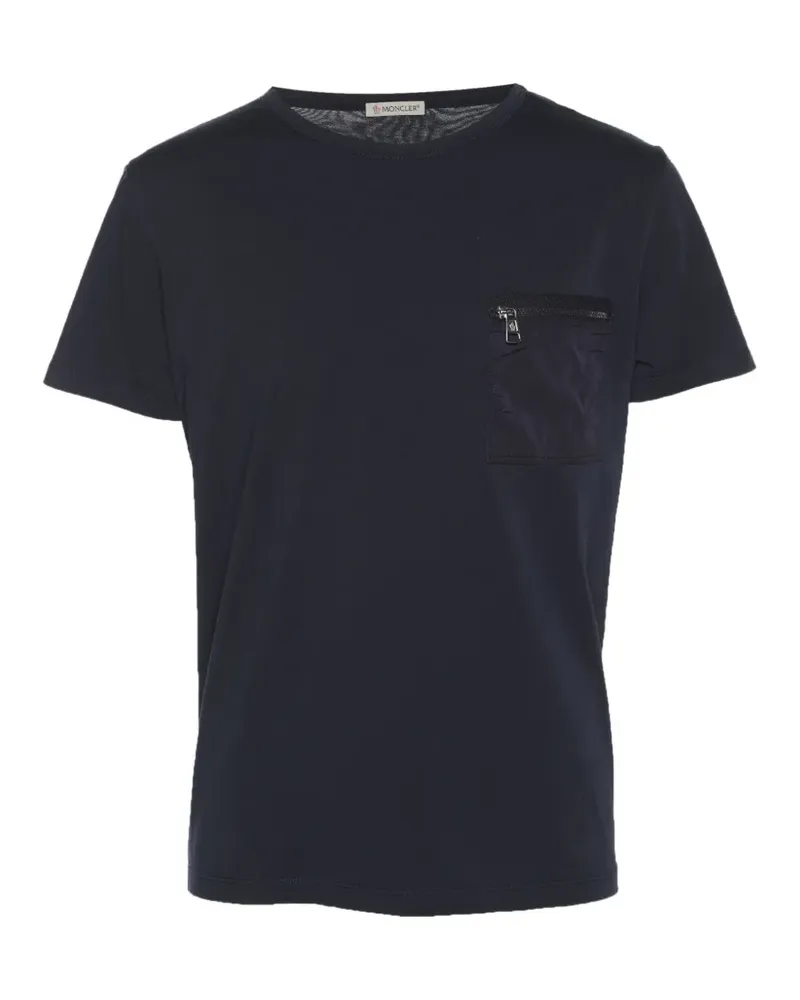 Moncler T-Shirt mit Reißverschlusstasche - Blau Blau