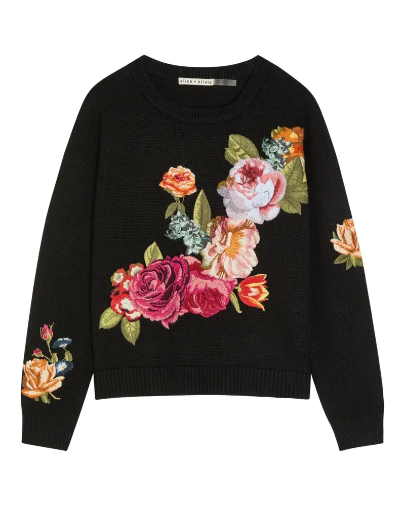 Alice + Olivia Pullover mit Blumenmuster - Schwarz Schwarz