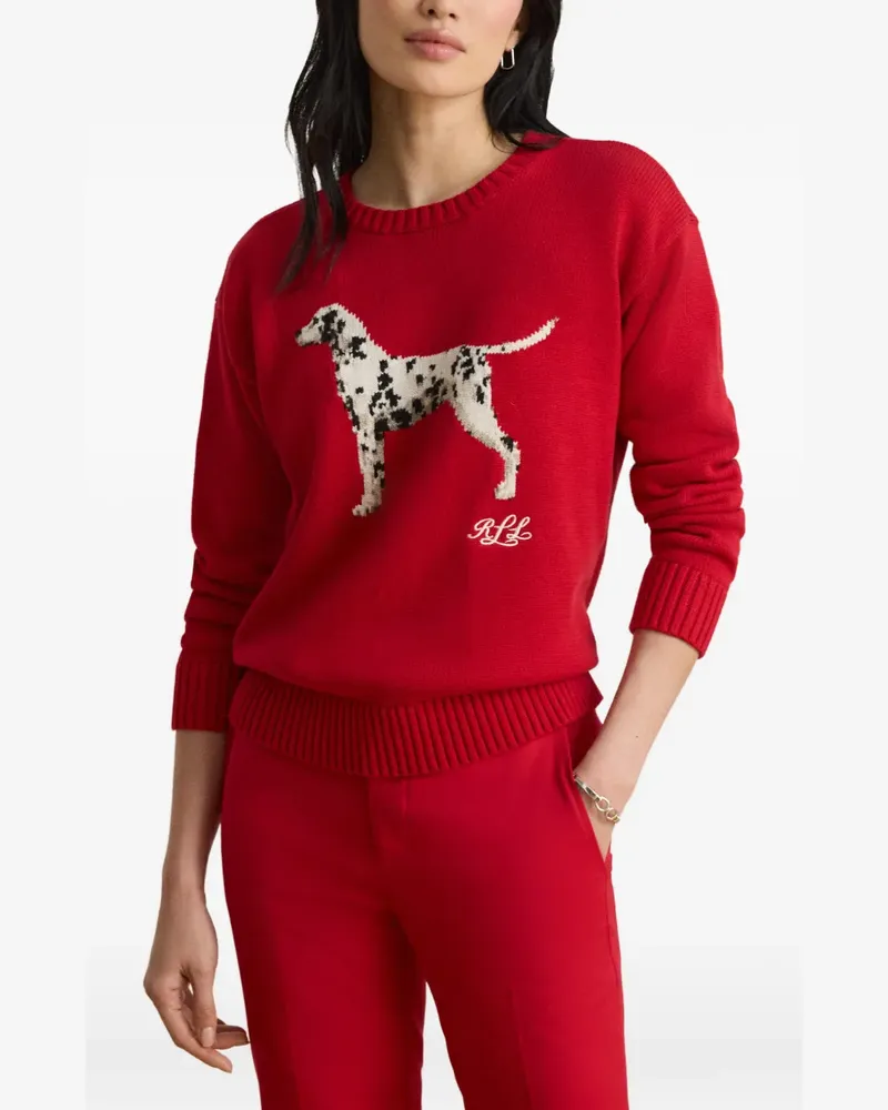 Ralph Lauren Ridnee Pullover mit Hunde-Intarsie - Rot Rot