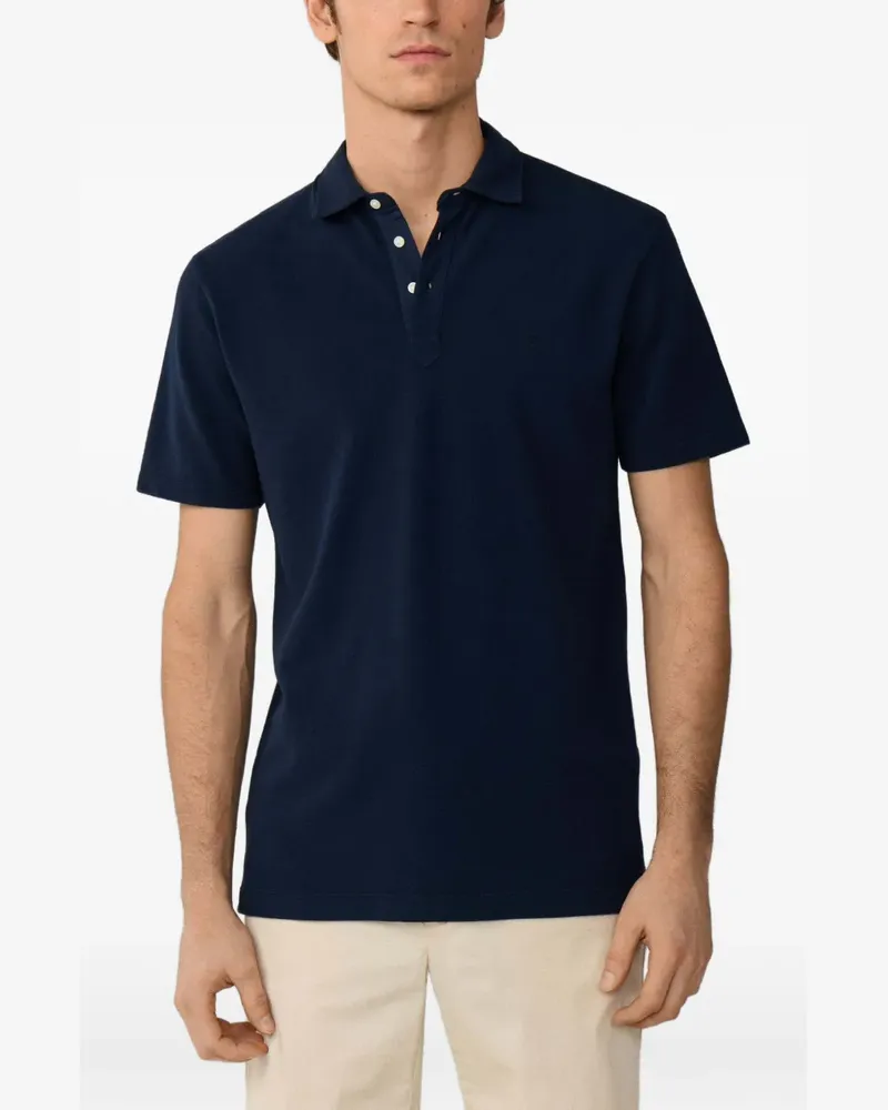 Hackett Poloshirt aus Piqué-Strick - Blau Blau