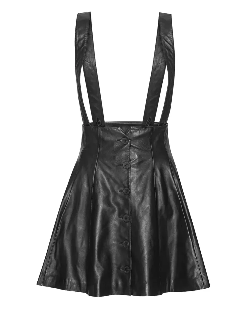 ROTATE Birger Christensen Minirock aus Leder - Schwarz Schwarz