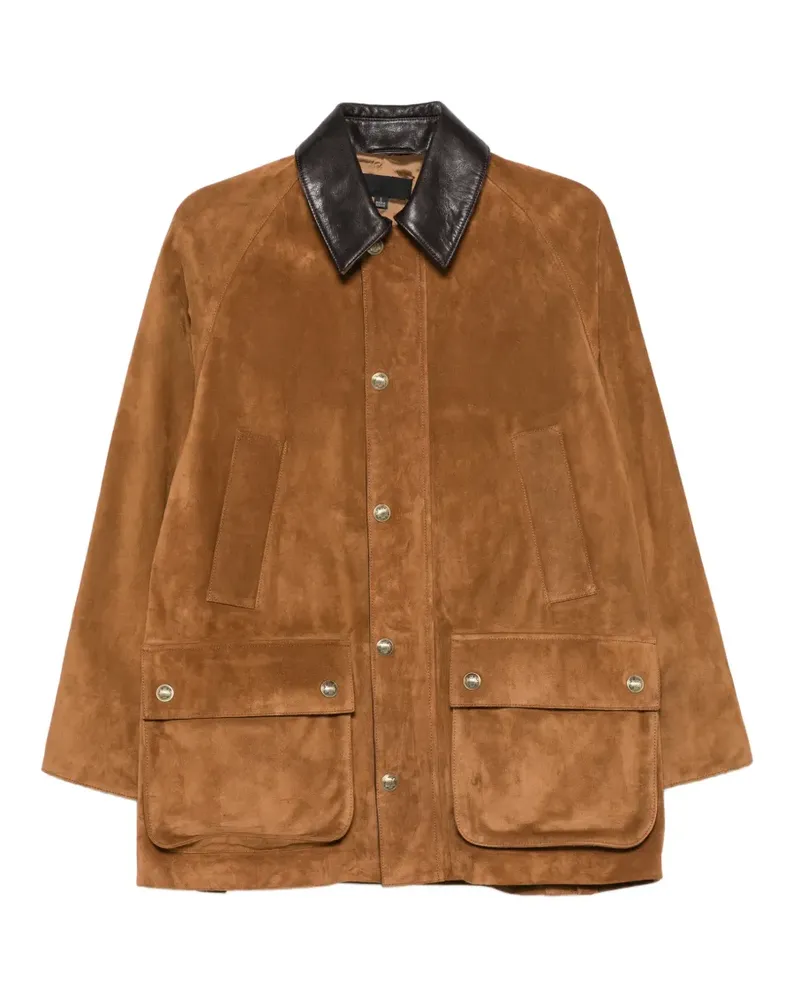Nili Lotan Wildlederjacke mit Kontrastkragen - Braun Braun