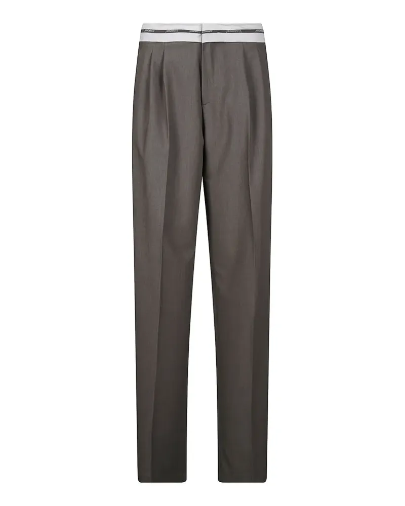 HINNOMINATE logo-waistband pleated trousers - Grau Grau