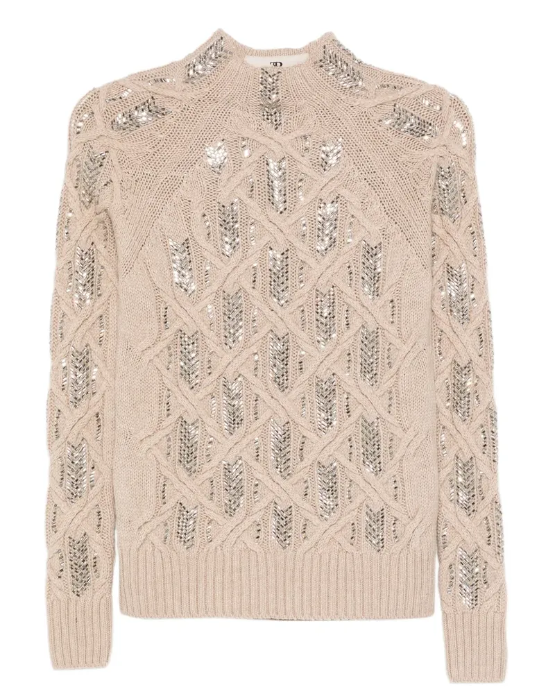 Ermanno Scervino Sweatshirt mit Pailletten - Nude Nude